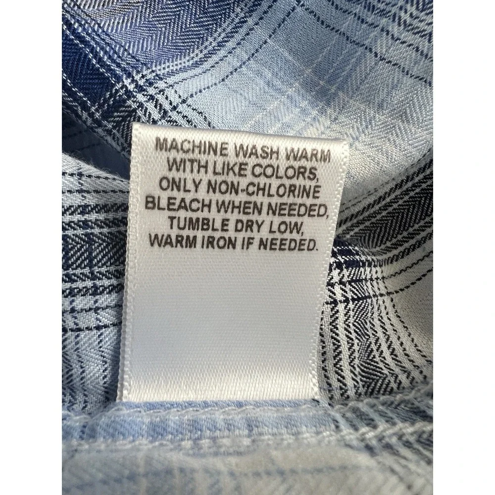 NEW ROWM Shirt Tall‎ Man Men's LT Blue Plaid Long Sleeve Dillards